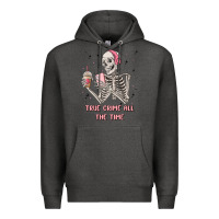 Charcoal Heather true crime all the time Premium Hoodie - MaliasSmallBusiness