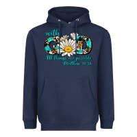 Navy with god all things are possible daisy Heavyweight Hoodie - AdoDesignShop