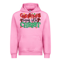 Fuchsia Pink christmas begins with christ Urban Hoodie - MaliasSmallBusiness