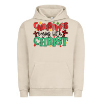 Pigment French Oak christmas begins with christ Urban Hoodie - MaliasSmallBusiness