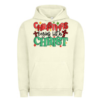 Pigment Pistachio christmas begins with christ Urban Hoodie - MaliasSmallBusiness