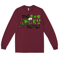 Burgundy st. patrick's day one lucky nurse Long Sleeve Tee - RanaPortraitStore