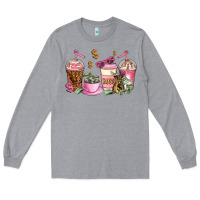 Heather Grey boss lady coffee cups Long Sleeve Tee - AdoDesignShop