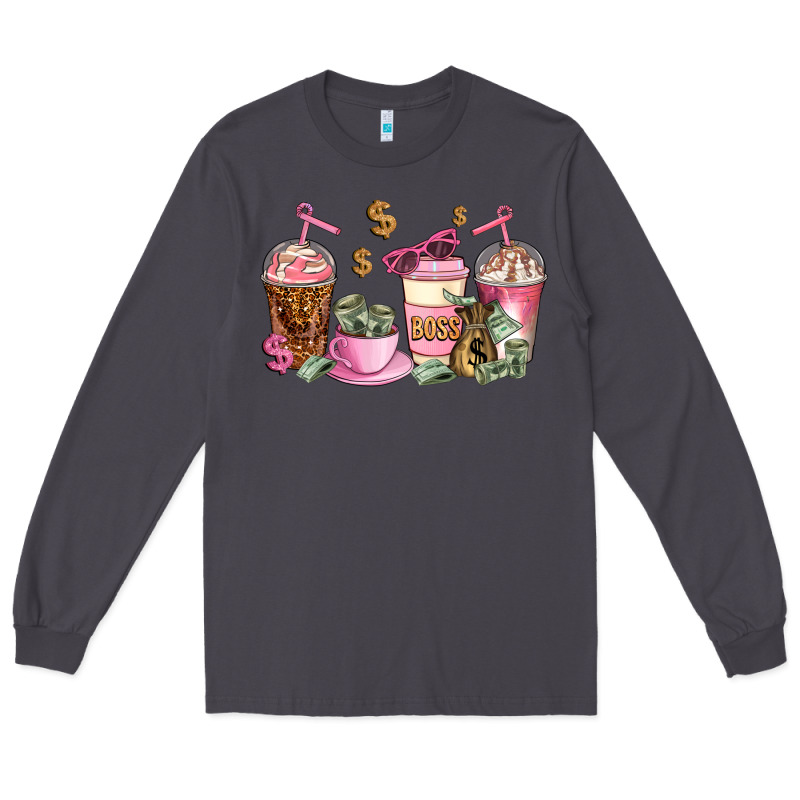 Boss Lady Coffee Cups Long Sleeve Tee by AdoDesignShop | Teevron