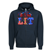 Navy Let's get lit 4th of July Zipper Hoodie - Neo Western