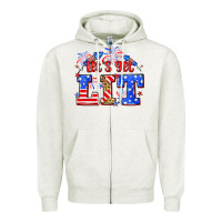 Oatmeal Heather Let's get lit 4th of July Zipper Hoodie - Neo Western