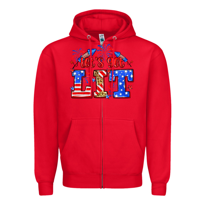 Let's Get Lit 4th Of July Zipper Hoodie by Neo Western | Teevron