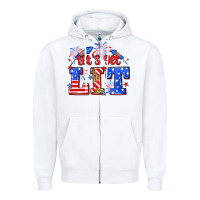 White Let's get lit 4th of July Zipper Hoodie - Neo Western