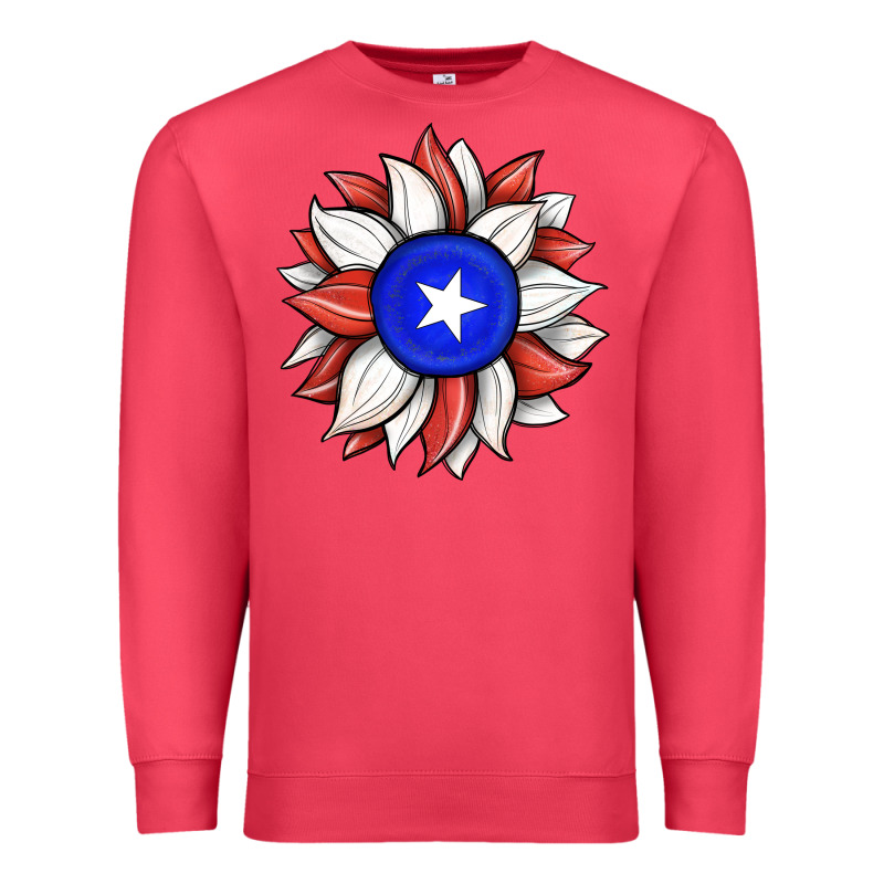 Sunflower Puerto Rico Flag Premium Sweatshirt by JahusDesignShop | Teevron