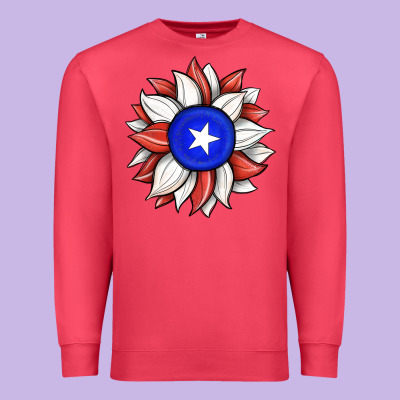 Sunflower Puerto Rico Flag Premium Sweatshirt Designed By Jahusdesignshop