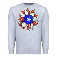 Heather Grey sunflower puerto rico flag Premium Sweatshirt - JahusDesignShop