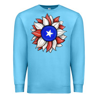 Ocean Blue sunflower puerto rico flag Premium Sweatshirt - JahusDesignShop
