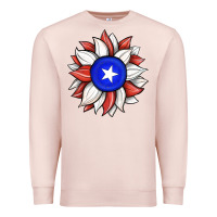 Pale Pink sunflower puerto rico flag Premium Sweatshirt - JahusDesignShop
