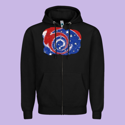Patriotic Tie Dye Background 4th Of July Zipper Hoodie Designed By Cowgirlartshop