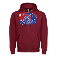 Burgundy Patriotic tie dye background 4th of july Zipper Hoodie - CowGirlArtShop