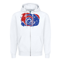 White Patriotic tie dye background 4th of july Zipper Hoodie - CowGirlArtShop