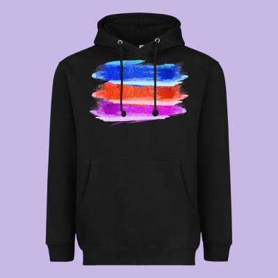 Blue Orange Purple Colored Triple Brush Strokes Heavyweight Hoodie Designed By Bettercallsaul