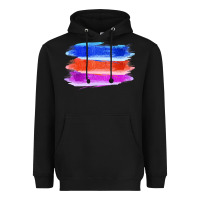 Black Blue Orange Purple Colored Triple Brush Strokes Heavyweight Hoodie - Bettercallsaul