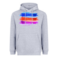 Heather Grey Blue Orange Purple Colored Triple Brush Strokes Heavyweight Hoodie - Bettercallsaul