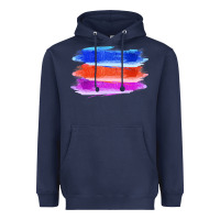 Navy Blue Orange Purple Colored Triple Brush Strokes Heavyweight Hoodie - Bettercallsaul