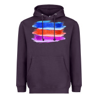 Plum Blue Orange Purple Colored Triple Brush Strokes Heavyweight Hoodie - Bettercallsaul