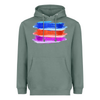 Sage Blue Orange Purple Colored Triple Brush Strokes Heavyweight Hoodie - Bettercallsaul