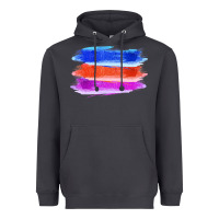 Smoke Blue Orange Purple Colored Triple Brush Strokes Heavyweight Hoodie - Bettercallsaul