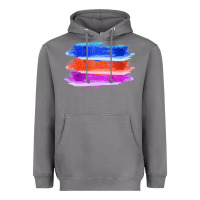 Storm Blue Orange Purple Colored Triple Brush Strokes Heavyweight Hoodie - Bettercallsaul