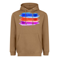 Toasted Coconut Blue Orange Purple Colored Triple Brush Strokes Heavyweight Hoodie - Bettercallsaul