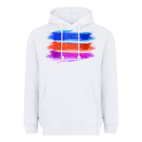 White Blue Orange Purple Colored Triple Brush Strokes Heavyweight Hoodie - Bettercallsaul