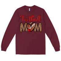 Burgundy football mom Long Sleeve Tee - Zillion Design Studio