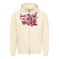 Sandshell loads of love valentine's day farm truck Zipper Hoodie - FaDigitalArtStudio