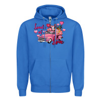 True Royal loads of love valentine's day farm truck Zipper Hoodie - FaDigitalArtStudio