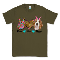 Army Green peace love beagle Classic Tee - RanaPortraitStore
