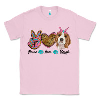 Bubblegum Pink peace love beagle Classic Tee - RanaPortraitStore