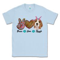Dusty Blue peace love beagle Classic Tee - RanaPortraitStore