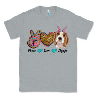 Heather Grey peace love beagle Classic Tee - RanaPortraitStore