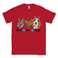 Red peace love beagle Classic Tee - RanaPortraitStore