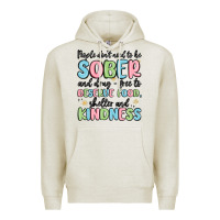 Oatmeal Heather people dont need to be sober and drugfree to deserve food Premium Hoodie - MaliasSmallBusiness