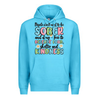 Ocean Blue people dont need to be sober and drugfree to deserve food Premium Hoodie - MaliasSmallBusiness