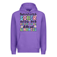 Purple people dont need to be sober and drugfree to deserve food Premium Hoodie - MaliasSmallBusiness