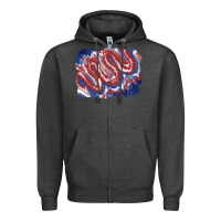 Charcoal Heather Patriotic tie dye background Zipper Hoodie - CowGirlArtShop