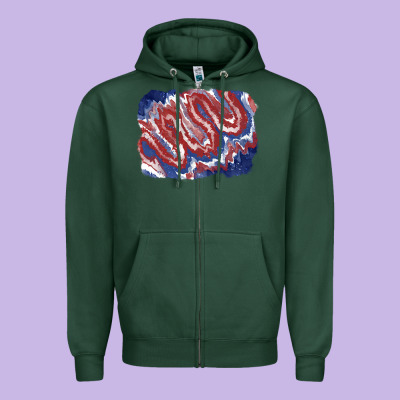 Patriotic Tie Dye Background Zipper Hoodie Designed By Cowgirlartshop