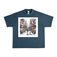 Midnight Navy Japan Street Urban Heavy Tee - Unal Design
