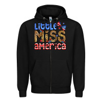 Black Little miss America Zipper Hoodie - Neo Western