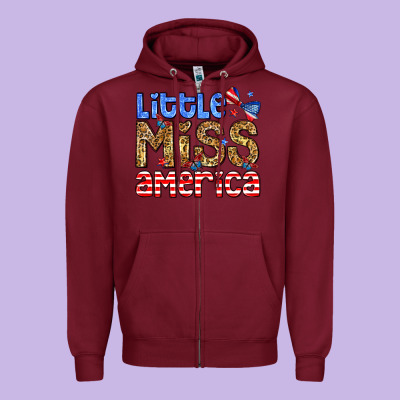 Little Miss America Zipper Hoodie Designed By Neo Western