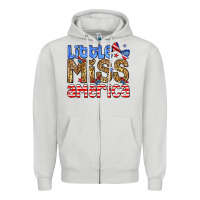 Dove Grey Little miss America Zipper Hoodie - Neo Western