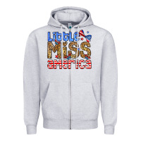 Heather Grey Little miss America Zipper Hoodie - Neo Western