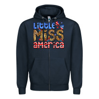 Navy Little miss America Zipper Hoodie - Neo Western