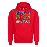 Red Little miss America Zipper Hoodie - Neo Western